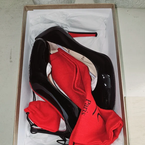 Christian Louboutin Black Patent Leather Pumps - Picture 5 of 7